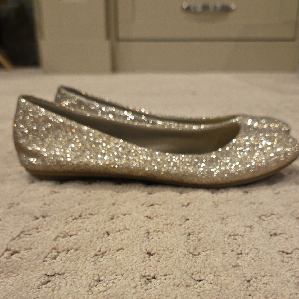 LOWER EAST SIDE Gold Glitter Flats